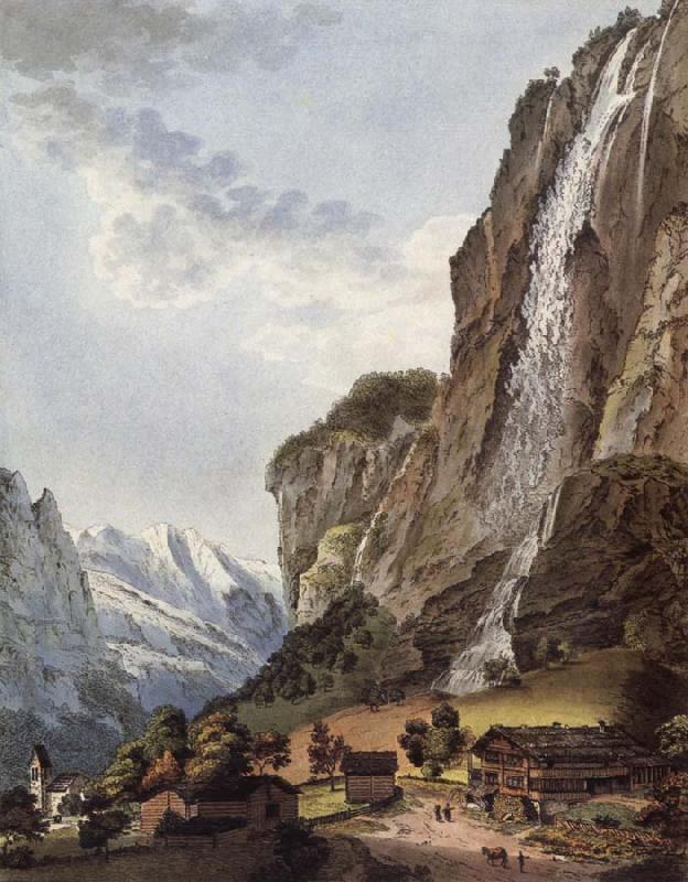  Fall d-eau apellee Staubbach in the Vallee Louterbrunnen